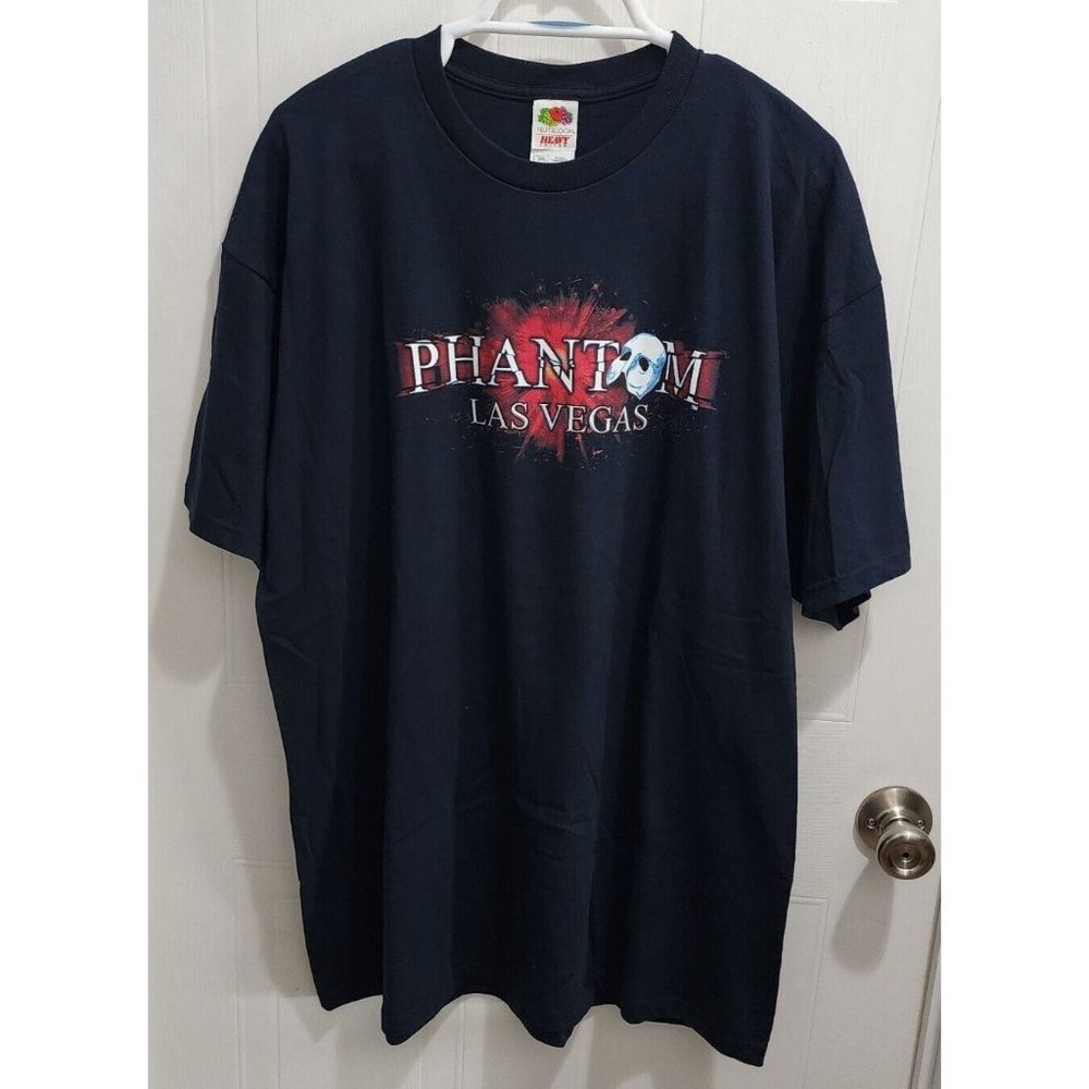 NEW Phantom of the Opera Las Vegas 2006 Splatter Spellout Mask Shirt Size 2XL